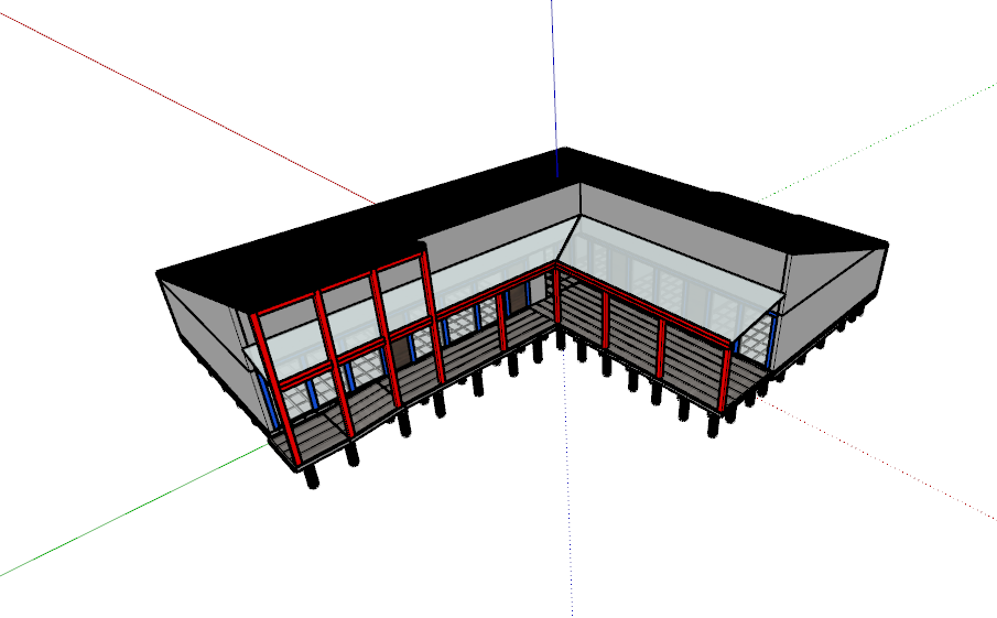 Proyecto de diseño y cálculo estructural con madera nativa para locales comerciales Quellón.